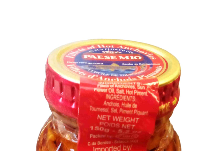 Paese Mio Fillets of Hot Anchovies 150gr