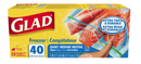 Glad Zipper Freezer Bag Med40s