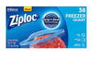 Ziploc Freezer Bags Value 38Ea